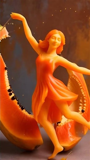 A beautiful papaya dance 🩰🪩 #dance #ytshorts #shortsfeed #shortsstory #viral #ai #shorts #trending