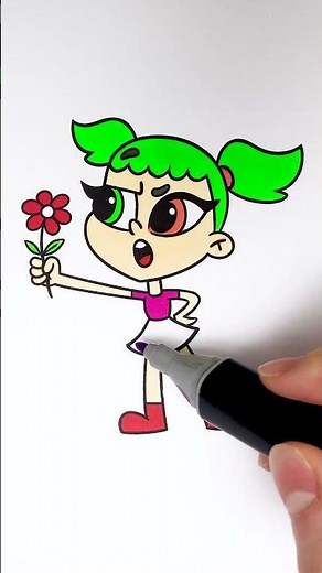 💚 Coloreando a una chica linda 😻 Coloreo con brillantina de Chaka Kids ✨