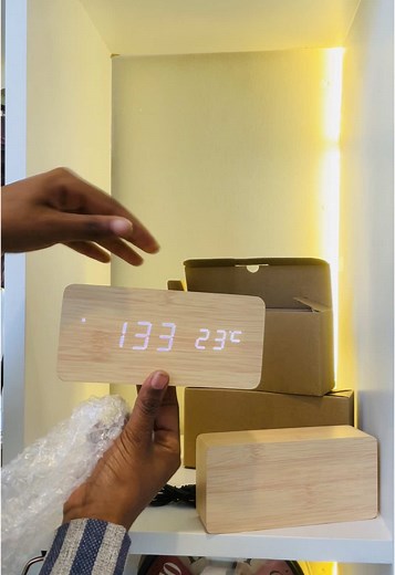 Wooden Digital Alarm Clock for Stylish Office and Home Decor
