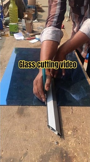 Blue one way glass cutting
