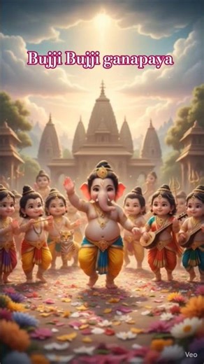 Bujji Bujji Ganapaya 🐘✨ Cute Dancing Ganesh Ji | Trending Ganpati Song | Devotional Shorts #ganesha