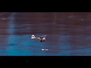 FMS 1700mm Piper PA-18 Super Cub flying on the frozen lake