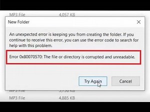 Come risolvere l'errore 0x80070570 Il file o la directory è danneggiato