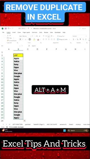 Remove duplicate in Excel. Excel में duplicate remove कैसे करें।#excel #exceltips #exceltricks