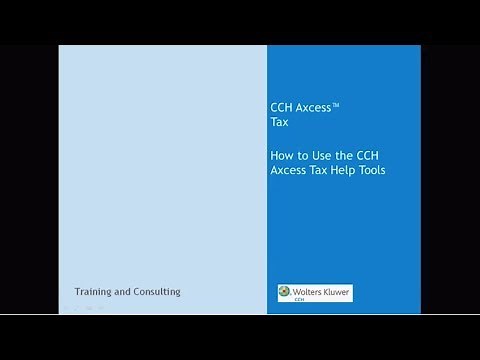 CCH Axcess™ Tax - Using the Help Tools