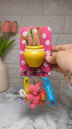 diy key holder #viral #handmade #shortvideo #viralvideo #shorts #art #craft 🩷😊