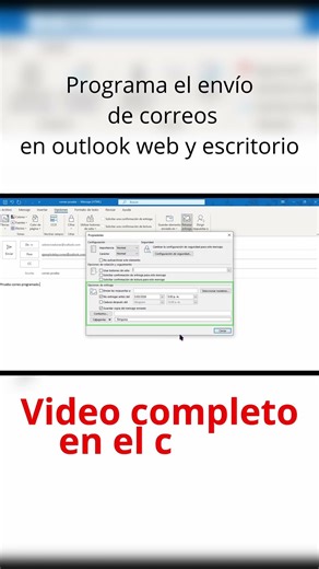 Programa el envío de correos en Outlook