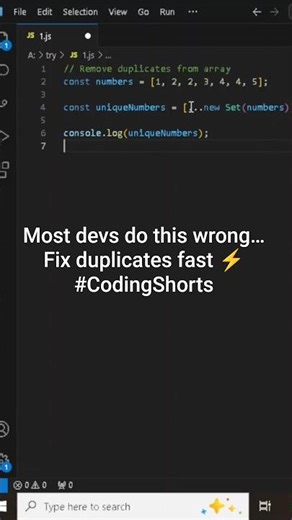 "One line to remove duplication in JS - Interview trick"