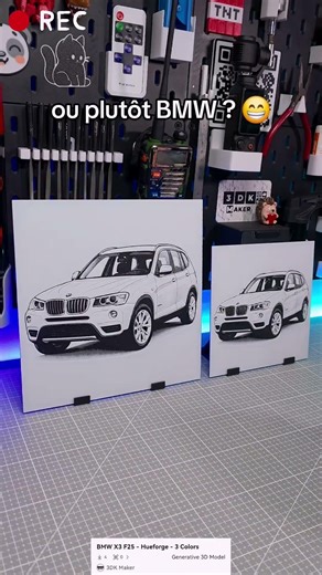 Hueforge Mercedes W201 et BMW X3 F25 imprimé en 3D #HolidaysWithYoutube