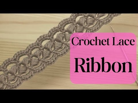Crochet Puff Stitch Lace Ribbon | Step-by-Step Real-Time Tutorial