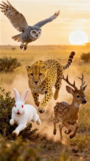 Deer & Owl SAVE Rabbit From CHEETAH