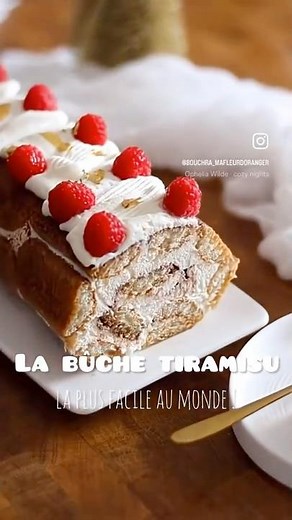 No-Bake Tiramisu Yule Log 🎄 Easy Christmas Dessert!