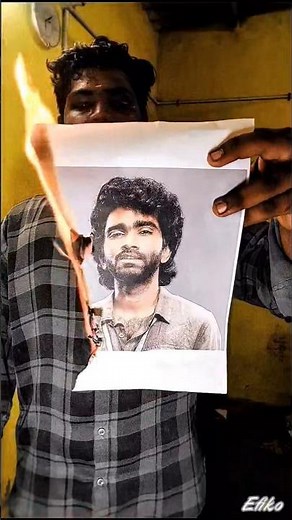 😥sorry and don't skip..💯🫂/pradeep Ranganathan drawing from dude #dude #drawing #actor #pradeep #art