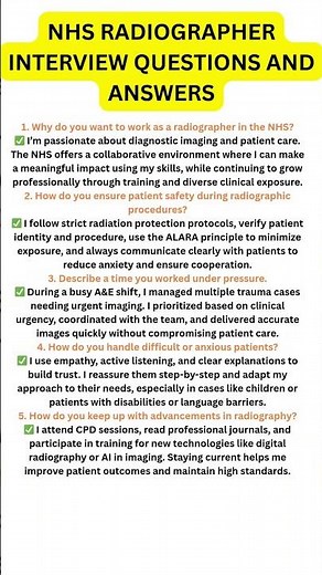 NHS Radiographer Interview Questions and Answers #interview #nhs #jobinterview #nhsjobs #shorts