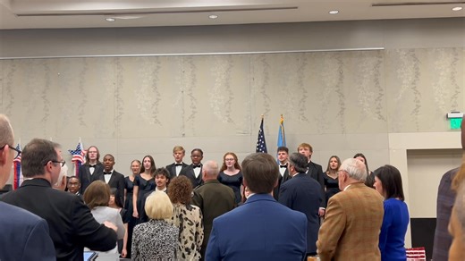 Youth leadership development program Lunch with Heroes today started with the Hewitt Trussville chamber choir. So very nice. | Janice Rogers WBRC