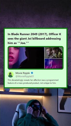 Blade Runner 2049 2017 Joi Billboard Addressing K as Joe Reveals Programmed Affection