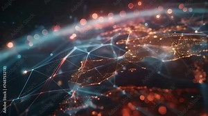 digital global connected world and telecommunications networks, globalization networking concept