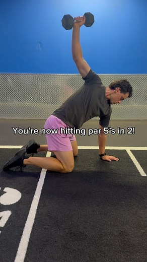 ⛳️Unlock T-Spine Mobility: Hit Par 5’s In 2‼️ SAVE this reel and start implementing thoracic movements into your daily mobility routines 🤜🏻🤛🏻 Dumbbells can aid in mobilisation, this is just one example. NOTE: This is an intermediate exercise (not your starting point), there are many t-spine regressions to this movement throughout my page! #golfmobility #golf #golffitness #golfswing #golftraining #mytpi #golfperformance #golflife #golfstrength #mobility #golfworkout #tpi #golffit #golftips #g