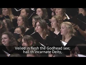4K Hark the Herald Angels Sing with lyrics subtitles Christian worship music choir orchestra