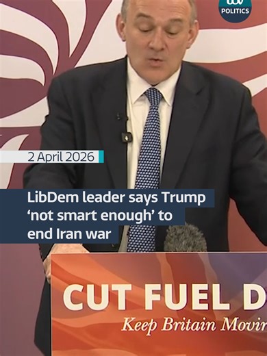@libdems leader Ed Davey says @realdonaldtrump isn't smart enough to end the Iran war #politics @itvnews