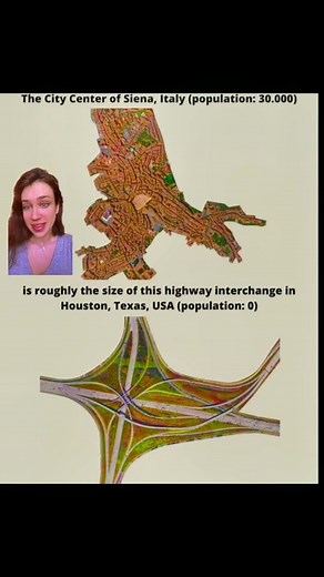 Don’t mess with Texas interchanges #italy #texas #houston #siena #urbanplanning #highway #exit #driving #town #city #downtown #population #tx #italian #didyouknow #funfacts #comparison #crazy #surprising #cars #america #usa #europe #gas #people #modern