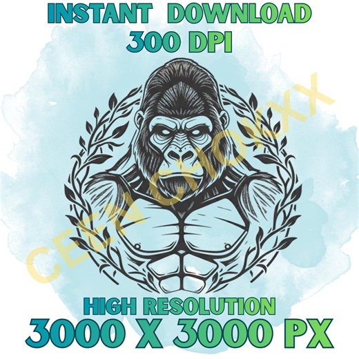 Gorilla Logo SVG PNG - Silverback Alpha Mascot Design for Shirt Print - Primal Guardian Vector Clipart - Digital Download - Etsy Canada