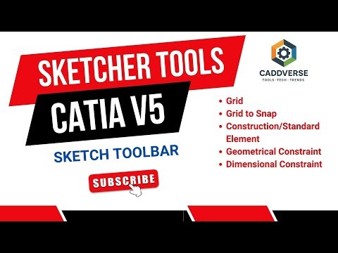 CATIA V5 Sketch Toolbar Explained | Grid, Snap, Constraints & Construction Elements