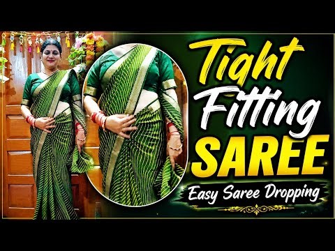 Tight Fitting Saree Draping Perfect Track❤️ Easy Saree Dropping💞Trending Different Style Saree Style
