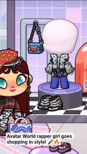 Avatar World rapper girl goes shopping in style! 🎤🔥 #avatarstory #avatarworld #battle #tocaboca