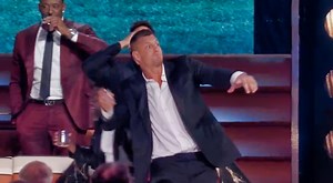 VIDEO: Rob Gronkowski Reportedly Injured Someone After Dangerously Spiking A Shot Glass During Tom Brady's Roast On Netflix