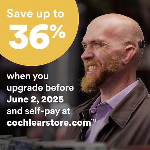 4K views · 32 reactions | Did you know that paying out-of-pocket for a Cochlear sound processor is an option for upgrading? Learn more about the option to self-pay with our current promotion of up to 36% off sound processors. Click the link to find out more: https://bit.ly/4371oXj | Cochlear Americas | Facebook
