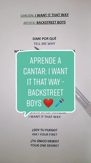 Aprende a cantar I Want It That Way de Backstreet Boys
