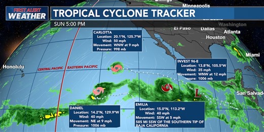First Alert: Multiple tropical cyclones churning in the Eastern Pacific