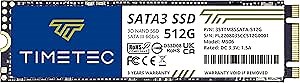 Timetec 512GB SSD 3D NAND SATA III 6Gb/s M.2 2280 NGFF 256TBW Read Speed Up to 550MB/s SLC Cache Performance Boost Internal Solid State Drive for PC Computer Laptop and Desktop (512GB)