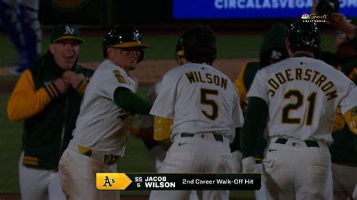 2.2K views · 18 reactions | Athletics infielder Jacob Wilson's first MLB walk-off hit secured the team's 4-3 win over the Texas Rangers on Thursday night at Sutter Health Park. | NBC Sports Bay Area / California | Facebook
