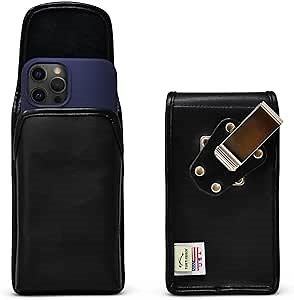 Amazon.com: Turtleback Belt Clip for iPhone 16 Pro, 16e, 15 pro 14 Pro 13 Pro -Small- Fits w/Slim MagSafe Style Cases - Premium Black Leather, Vertical Belt Holder, Magnetic Closure, HD Rotating Belt Clip : Cell Phones & Accessories