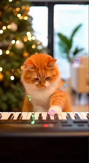 Chat Joue du Piano — Pattes Musicales ! Cat Plays Piano — Musical Paws!