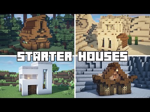 Minecraft - 4 Starter House Designs (Tutorial)