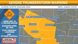 14 reactions | ⚠️ A Severe Thunderstorm WARNING has been issued for Ross, Clinton, Fayette, Greene, Highland, Pike County until 5/26 3:30PM. Quarter-sized hail or larger and/or winds of 58 mph or greater are possible with this dangerous storm along with frequent lightning and intense rainfall. Seek shelter indoors and away from windows NOW! More from The Weather Authority: www.local12.com/weather | Tera Blake | Facebook