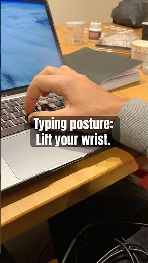 Lift your wrist when typing: improve your posture from multiple angles. #posturematters #techneck