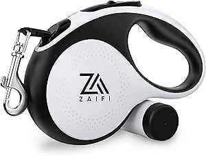 Retractable Dog Leash, 16 ft Tangle-Free 360° Design, Heavy Duty Nylon Lead, One-Hand Brake & Lock for Quick Control, Anti-Slip Comfort Handle Pet Walking Leash for Dogs Up to 110 lbs