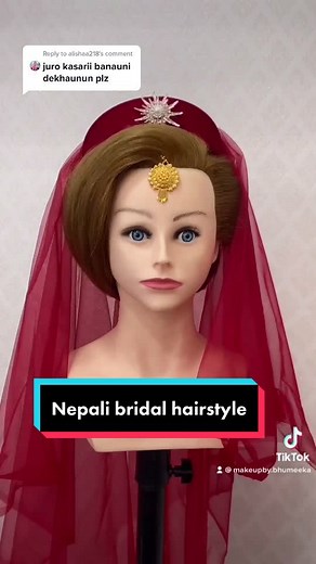 Nepali Bridal Hairstyle with Crown Tutorial