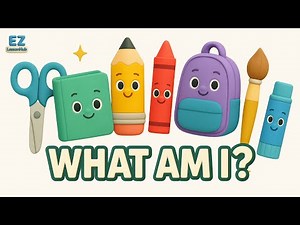 School Supplies Guessing Game – What Am I? | School Objects Vocabulary Game for ESL Classroom