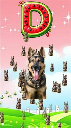 Watermelon Letter D 🍉 | Creative Alphabet Art #shorts #viral #kidscartoon #kidslearning #shortsfeed