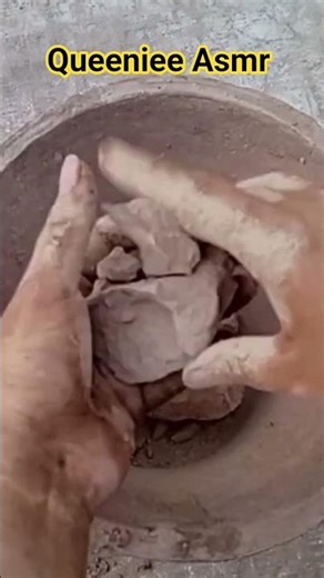 ASMR: Pure Mud Dirt Dry pot crumbling with paste Pouring ❤️ watch full video #asmr #crunchynoises