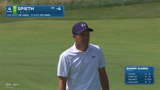 Jordan Spieth reaches par-5 No. 4 in two, makes birdie at Rocket Classic