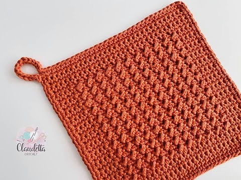 🇺🇸 How To Crochet Potholder / Washcloth BEGINNER