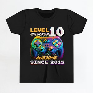 Level 10 Unlocked. 10th Birthday Shirt. 10th Birthday Gift. Awesome Since 2015. Funny Video Game Gamer T-shirt for Teenager Boys and Girls - Etsy Australia