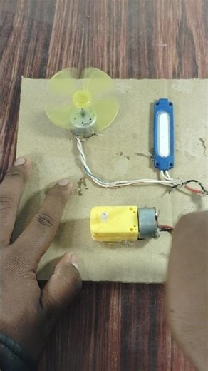 mini DC gear motor Plus blue light plus 1 DC motor#experiment #scienceproject #shorts