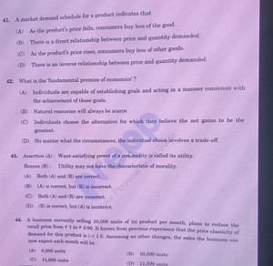 A market demand schedule for a product indicates that(A) As th... | Filo